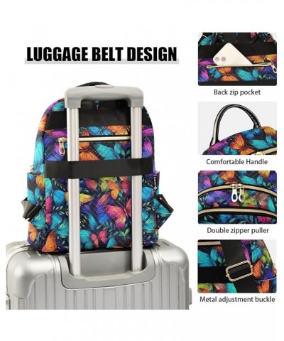 Butterfly Colorful Backpack for Women Fashion Shoulder Bags Small Casual Daypack Travel Bag S 202a3054 S(10.23"x5.11"x12.59")...