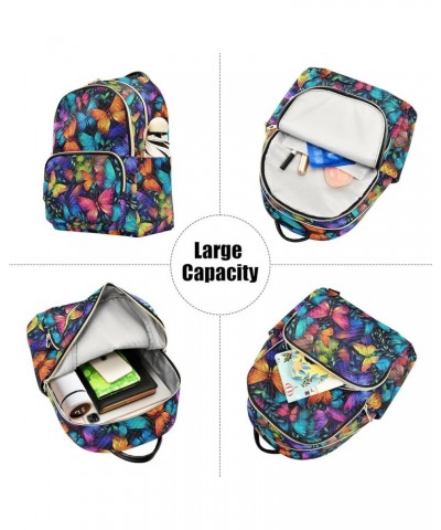 Butterfly Colorful Backpack for Women Fashion Shoulder Bags Small Casual Daypack Travel Bag S 202a3054 S(10.23"x5.11"x12.59")...