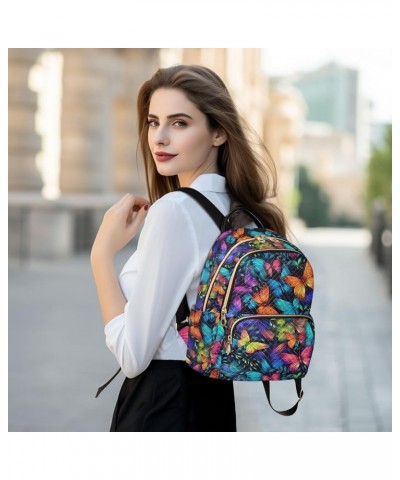 Butterfly Colorful Backpack for Women Fashion Shoulder Bags Small Casual Daypack Travel Bag S 202a3054 S(10.23"x5.11"x12.59")...