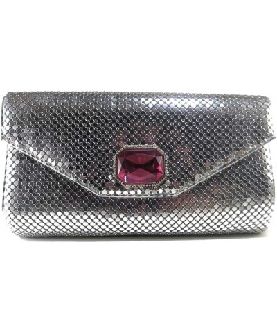 Womens clutch metal mesh evening purse bag for Cocktail Party Prom Wedding Banquet Silver $10.80 Evening Bags