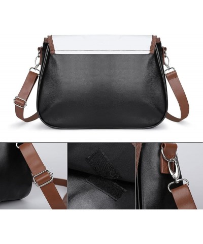 Printed Crossbody Bags Women City Leather Shoulder Bag Satchel Hobo Bags Trendy Grimace Double Color Color11 $22.00 Hobo Bags