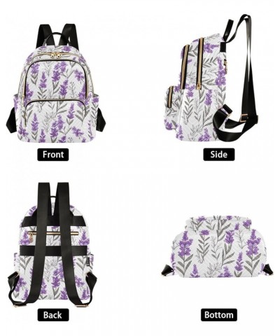 Purple Lavender Flowers Fashion Backpack Purse for Women, Casual Daypacks, Ladies Gift for Traveling Hiking Multicolor Medium...