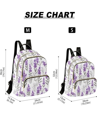 Purple Lavender Flowers Fashion Backpack Purse for Women, Casual Daypacks, Ladies Gift for Traveling Hiking Multicolor Medium...