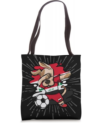 Dabbing Dog Iraq Soccer Fans Jersey Iraqi Football Lovers Tote Bag $13.45 Totes