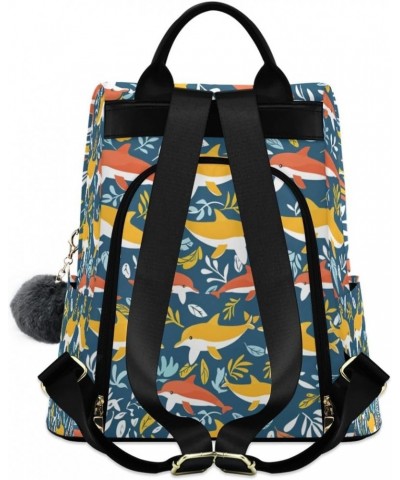 Leaf and Whale Women Purse Backpack Anti-Theft for Fashion Bag Travel Back Pack Rucksack Shoulder Bag $23.93 Backpacks