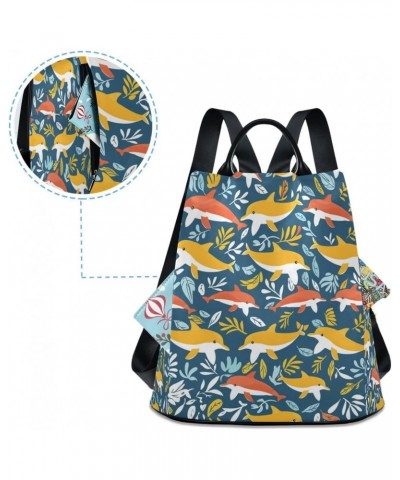 Leaf and Whale Women Purse Backpack Anti-Theft for Fashion Bag Travel Back Pack Rucksack Shoulder Bag $23.93 Backpacks