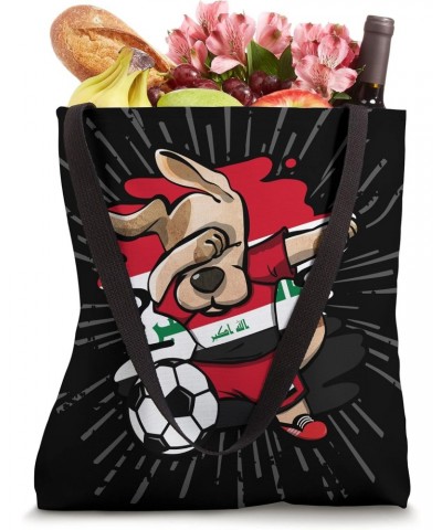 Dabbing Dog Iraq Soccer Fans Jersey Iraqi Football Lovers Tote Bag $13.45 Totes