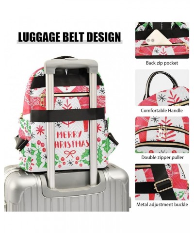 Christmas Women Backpack Xmas Dala Horse Anti-Theft Travel Backpack with Luggage Belt Durable Lightweight Handbag Lady Purse ...