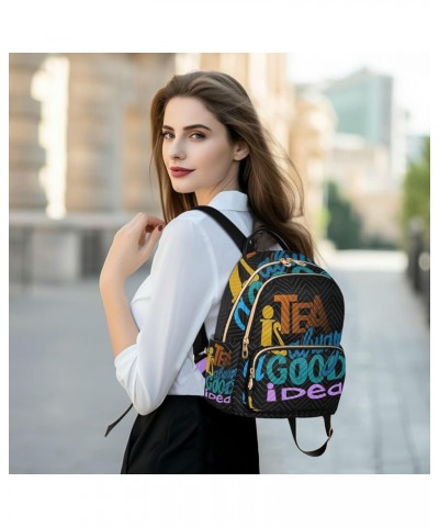 Women Backpack Tea Is Always A Good Idea Anti-Theft Travel Backpack with Luggage Belt Lightweight Handbag Lady Purse Roomy Do...