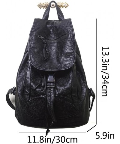 Women Hobo Drawstring Backpack Travel Daypack Satchel Soft Faux Leather Purse Shoulder Bags Brown Black $30.76 Backpacks