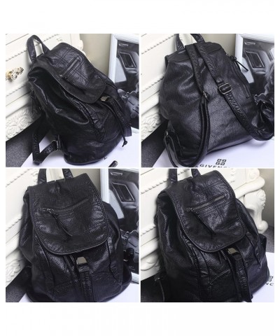 Women Hobo Drawstring Backpack Travel Daypack Satchel Soft Faux Leather Purse Shoulder Bags Brown Black $30.76 Backpacks