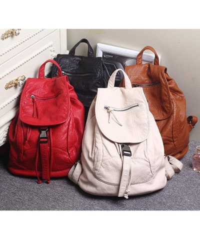 Women Hobo Drawstring Backpack Travel Daypack Satchel Soft Faux Leather Purse Shoulder Bags Brown Black $30.76 Backpacks