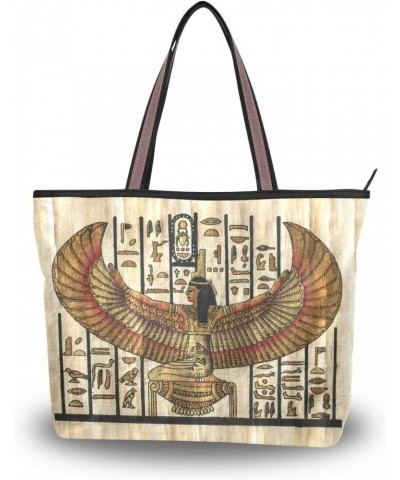 QMXO Ancient Egyptian Parchment Texture Handbags and Purse for Women Tote Bag Large Capacity Top Handle Shopper Shoulder Bag ...