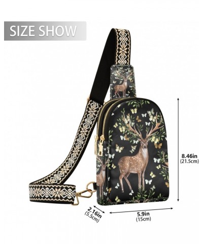 Deers Sling Bag for Women Leather Crossbody Bags Crossbody Bag Satchel Bags with Adjustable Strap for Girls $17.04 Satchels