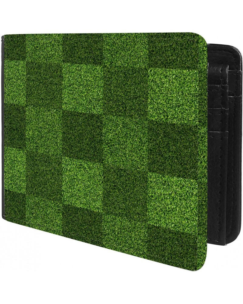 Unique Desige Pattern - Football Artificial Grass Field Texture, Slim Front Pocket Wallet Billfold RFID Blocking $9.79 Wallets