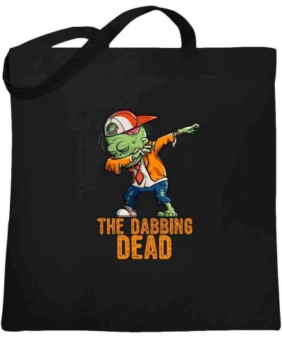 The Dabbing Dead Zombie Funny Halloween Canvas Tote Bag Black $11.21 Totes