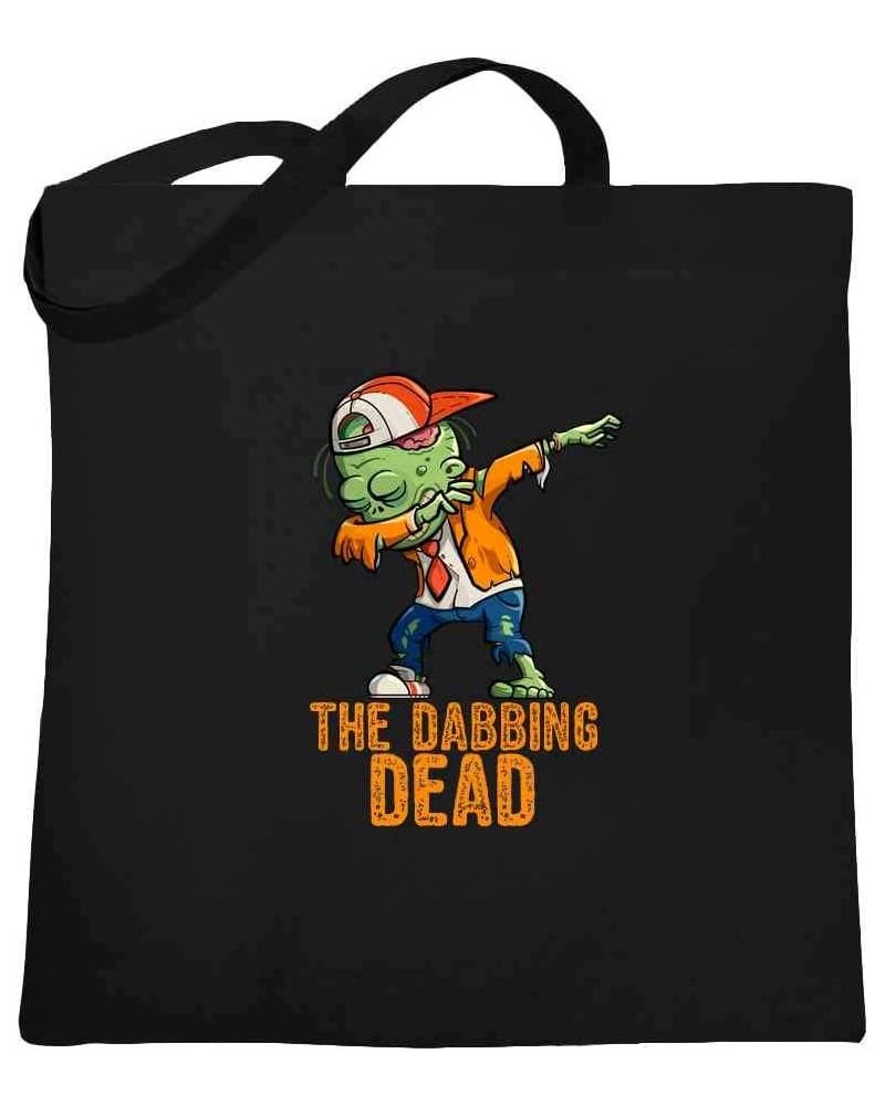 The Dabbing Dead Zombie Funny Halloween Canvas Tote Bag Black $11.21 Totes