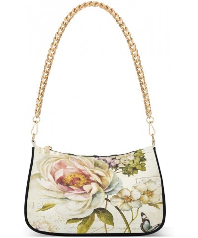 Oil Painting Leaf Rose Floral Women's Handbags Tote Crossbody Bag Purse Ladies Shoulder Bag Hobo Handbag $12.90 Totes