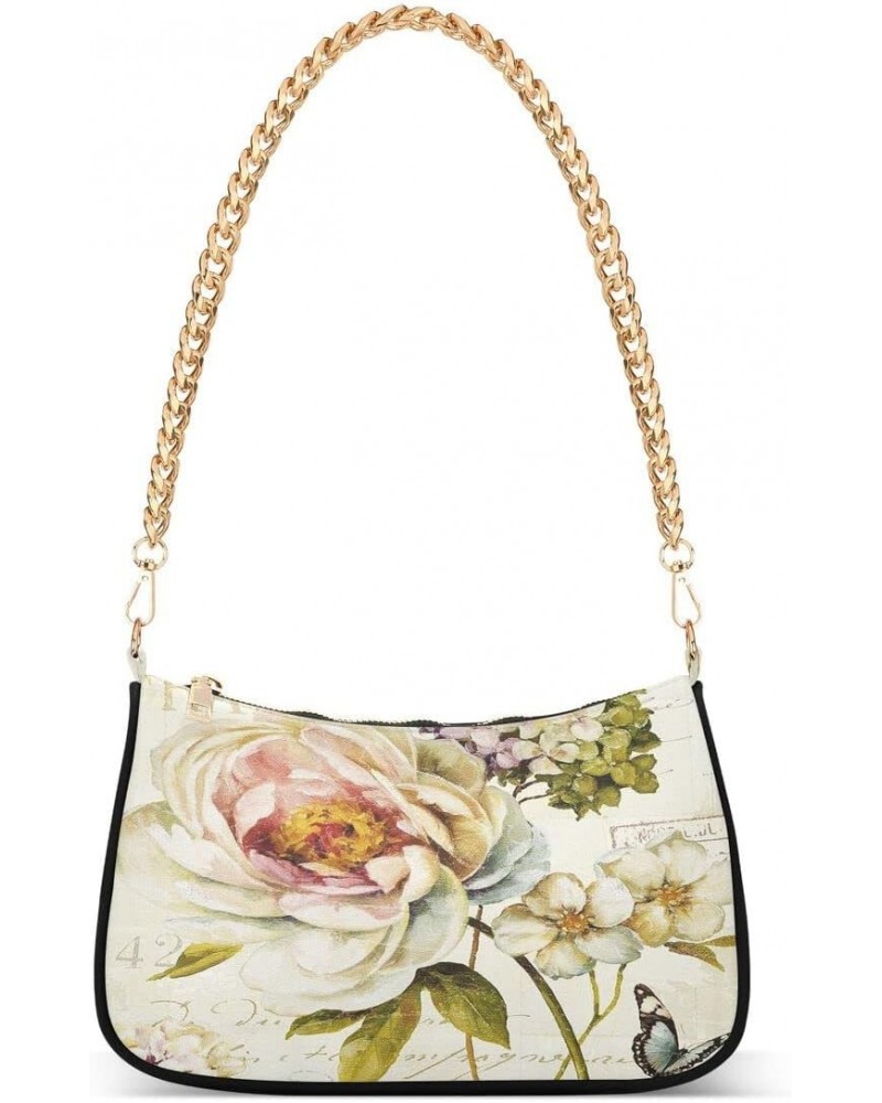 Oil Painting Leaf Rose Floral Women's Handbags Tote Crossbody Bag Purse Ladies Shoulder Bag Hobo Handbag $12.90 Totes