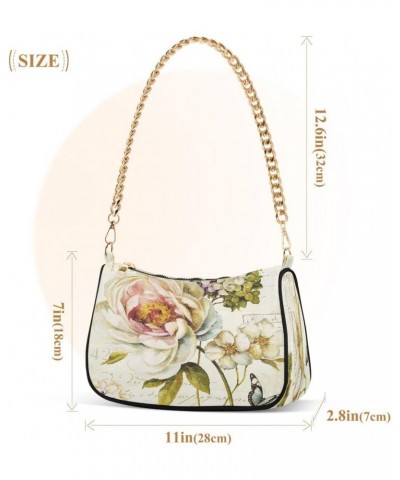 Oil Painting Leaf Rose Floral Women's Handbags Tote Crossbody Bag Purse Ladies Shoulder Bag Hobo Handbag $12.90 Totes