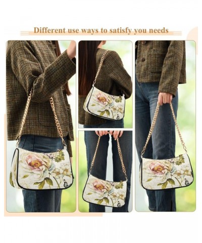 Oil Painting Leaf Rose Floral Women's Handbags Tote Crossbody Bag Purse Ladies Shoulder Bag Hobo Handbag $12.90 Totes