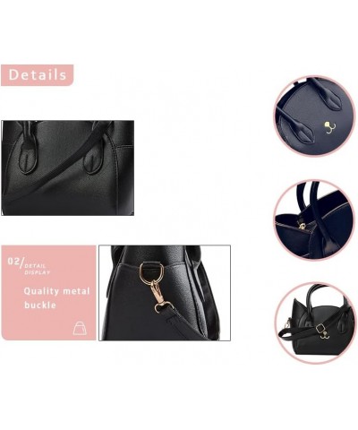 Moon Luna Backpack Cute Kitty Cat Shoulder Bag PU Leather Bag Blue Black 3034 C-black $24.80 Backpacks