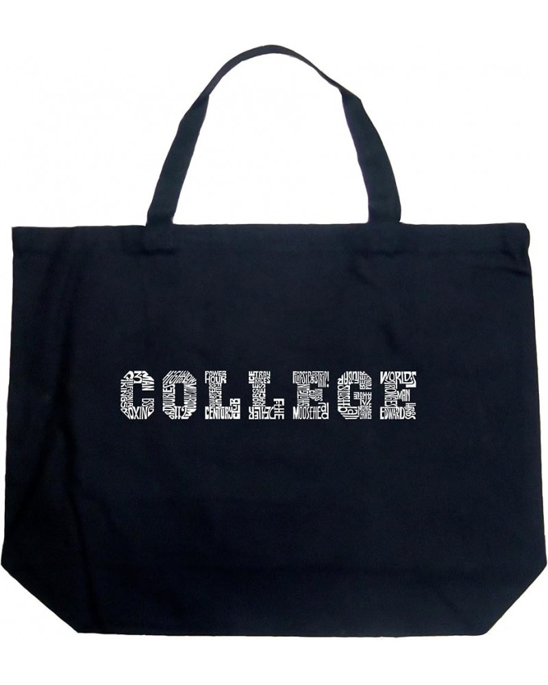 Word Art Large Tote Bag - Popular College Drinking Games Black Black $11.01 Totes