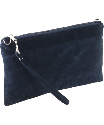 Womens Divine Faux Suede Clutch/Shoulder/Crossbody/Wristlet Bag Size Large Navy $30.08 Clutches