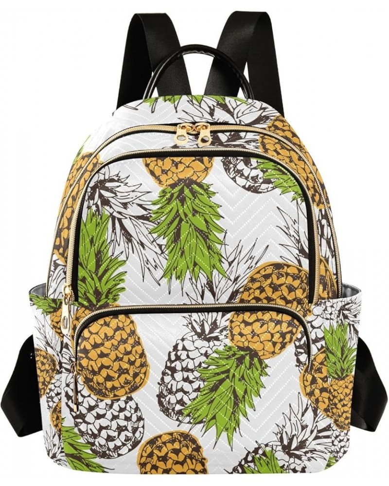 Women Backpack Pineapple Tropical Anti-Theft Travel Backpack with Luggage Belt Lightweight Handbag Lady Purse Roomy Double Zi...