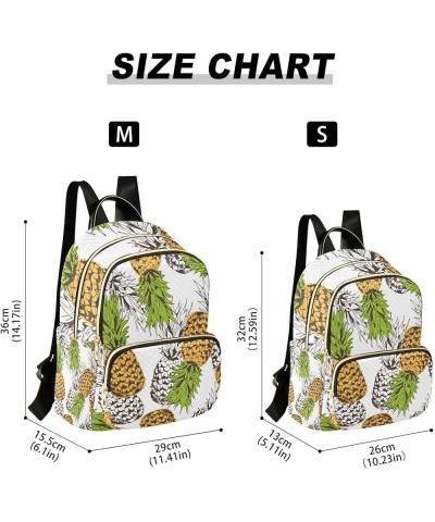 Women Backpack Pineapple Tropical Anti-Theft Travel Backpack with Luggage Belt Lightweight Handbag Lady Purse Roomy Double Zi...