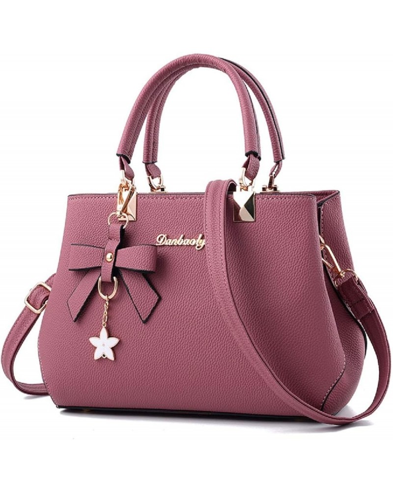 Womens Handbags and Purses Fashion Top Handle Satchel Tote PU Leather Shoulder Bags Pink Pink $27.87 Totes