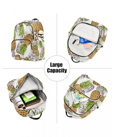 Women Backpack Pineapple Tropical Anti-Theft Travel Backpack with Luggage Belt Lightweight Handbag Lady Purse Roomy Double Zi...