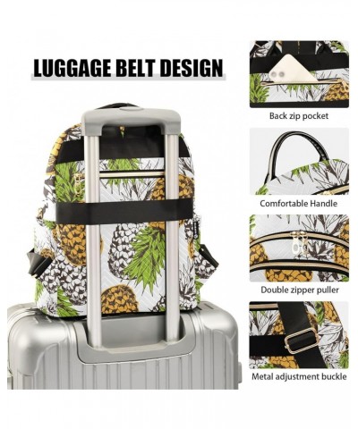 Women Backpack Pineapple Tropical Anti-Theft Travel Backpack with Luggage Belt Lightweight Handbag Lady Purse Roomy Double Zi...