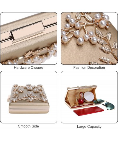 Evening Bag for Women Elegant Flower Clutch Purses Artificial Pearl Crossbody Shoulder Bags for Prom Party Cocktail Red $26.2...