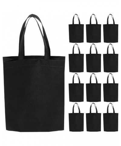 30pcs Non Woven Tote Bags 12x15 Inch Grocery Bags Party Favor Gift Bag Shopping Bags with Handles Black Black $11.83 Totes