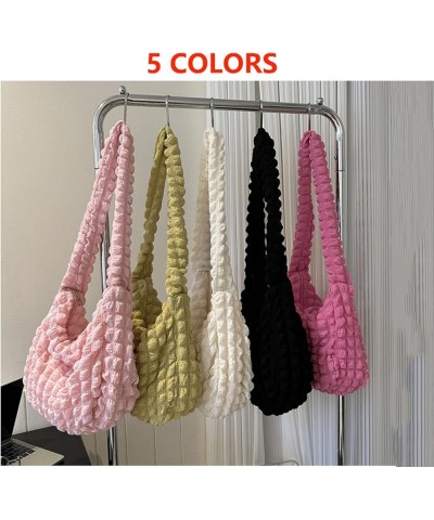 Korean Tote Bag Commuter Leisure Cloud Puff Bag Pleated Bag Women's Satchel Handbags,Gift for Women Black $11.50 Satchels