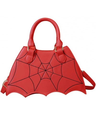 Fashion Bat Shape Shoulder Bag Simple Leathers Commuters Tote Bag Handbag Unique Crossbody Bags Purse Messenger Bag Red $9.69...