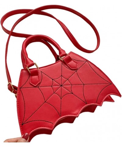 Fashion Bat Shape Shoulder Bag Simple Leathers Commuters Tote Bag Handbag Unique Crossbody Bags Purse Messenger Bag Red $9.69...