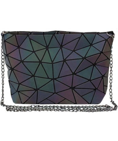 Fashion Holographic Laser Shoulder Bag Geometric Envelope Clutch Chain Crossbody Purse Luminous Grey $16.79 Shoulder Bags