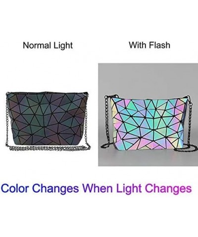 Fashion Holographic Laser Shoulder Bag Geometric Envelope Clutch Chain Crossbody Purse Luminous Grey $16.79 Shoulder Bags