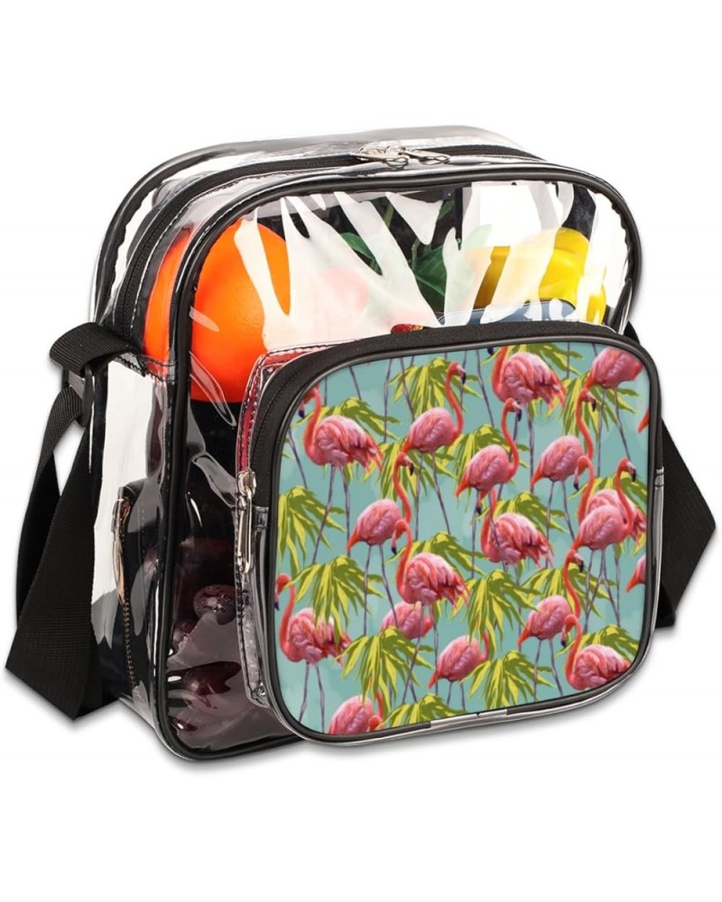 Flamingo Tree Stadium-Approved Clear Crossbody Bag with Colorful Print Design Flamingo Tree $11.33 Crossbody Bags