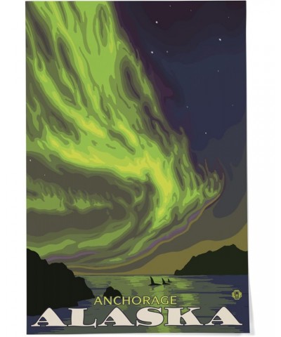 24x36 Inch Giclee Print, Anchorage, Alaska, Northern Lights and Orcas $25.00 Totes