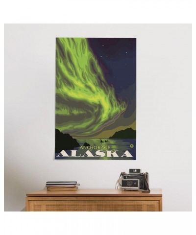 24x36 Inch Giclee Print, Anchorage, Alaska, Northern Lights and Orcas $25.00 Totes