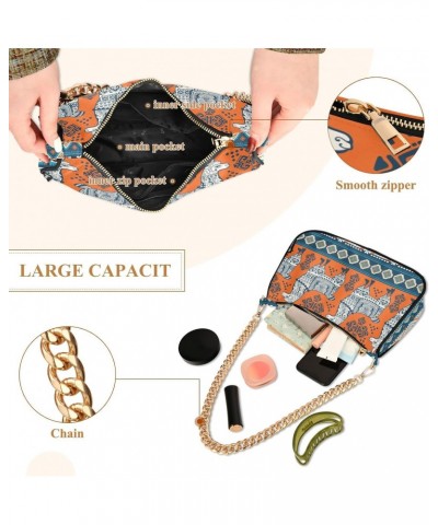 Indian Tribal Ornament Shoulder Bag for Women Small Purse Fashion Chain Purse Sling Bag with Chain Strap for Wife Women $17.9...