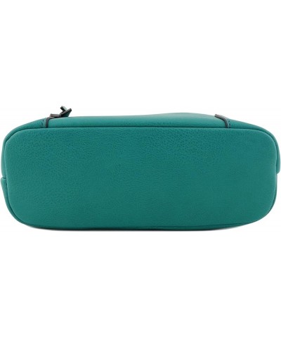 Triple Zipper Pocket Medium Crossbody Bag Teal $14.01 Crossbody Bags