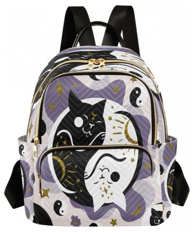 Cats Yin Yang Backpack for Women Purse Bag Travel Handbag Shoulder Bag $15.05 Backpacks