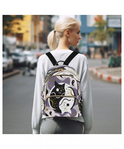 Cats Yin Yang Backpack for Women Purse Bag Travel Handbag Shoulder Bag $15.05 Backpacks