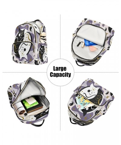 Cats Yin Yang Backpack for Women Purse Bag Travel Handbag Shoulder Bag $15.05 Backpacks