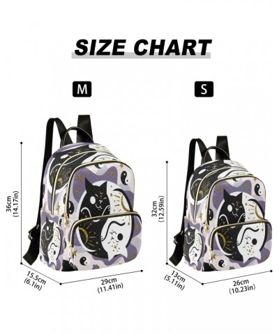 Cats Yin Yang Backpack for Women Purse Bag Travel Handbag Shoulder Bag $15.05 Backpacks