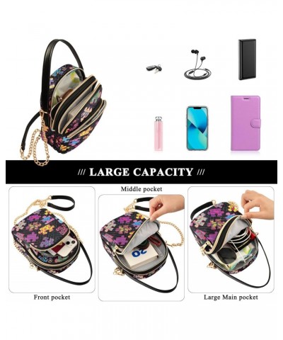 Women's Sling Bags-Pattern Puzzle, Fashion Crossbody Handbags Purse with Chain Strap Top handle 5.91×3.15×8.27 Inches $11.34 ...